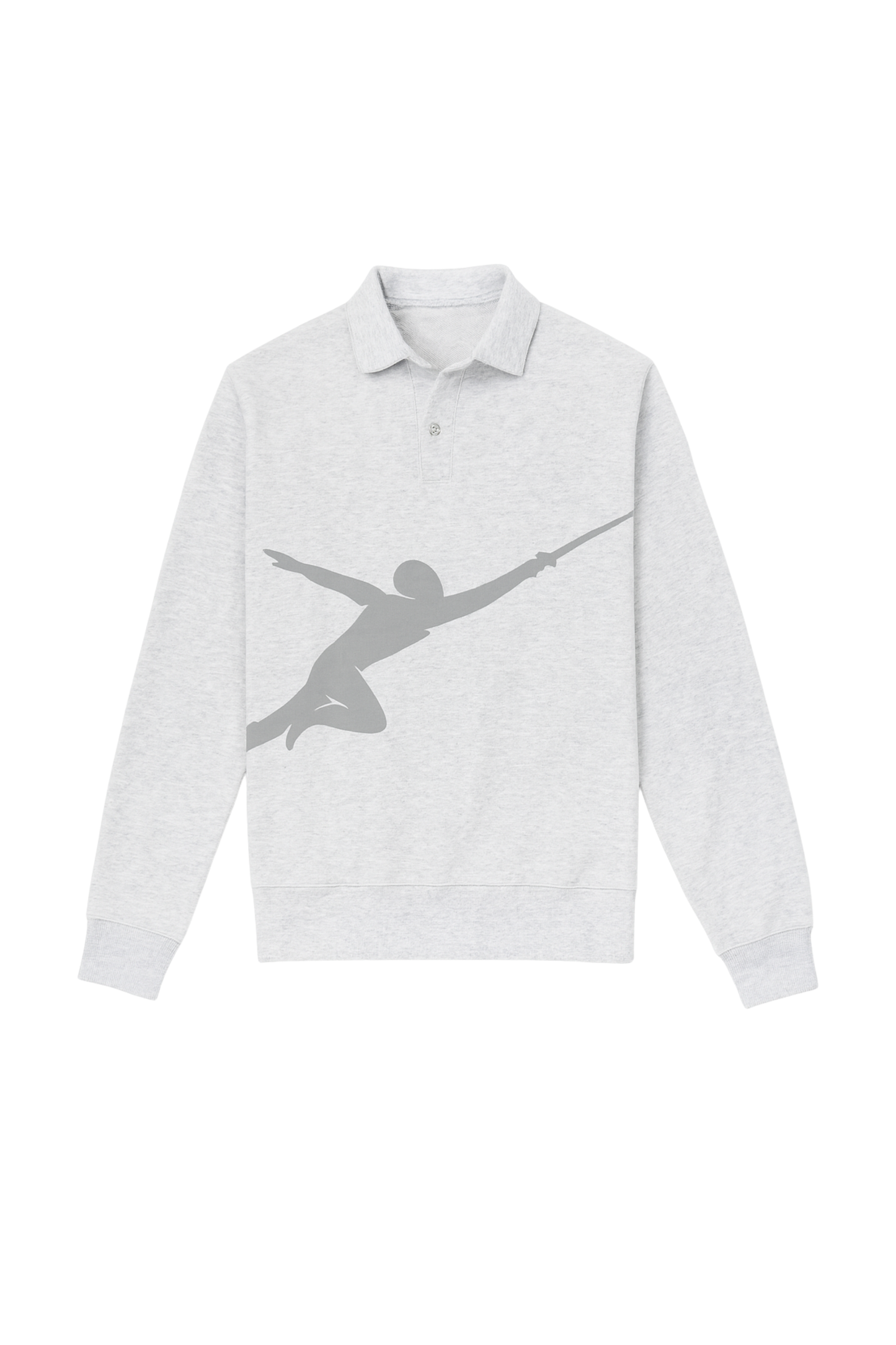 Recreational Habits x USA Fencing Polo Pullover in Heather Grey