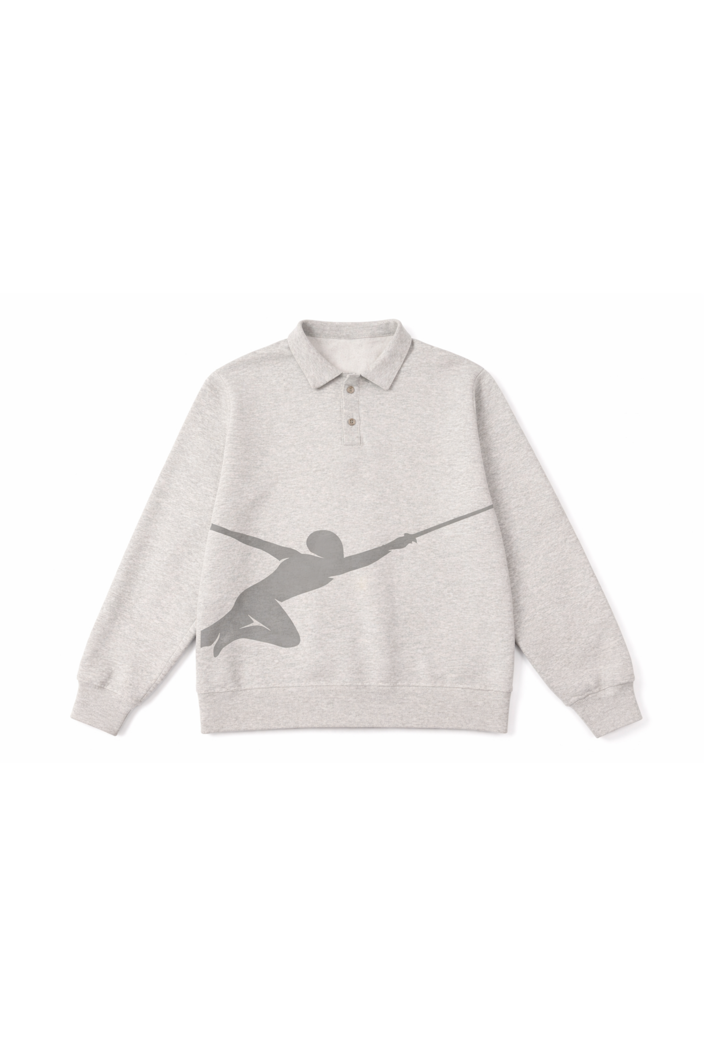 USA Fencing Polo Pullover in Heather Grey