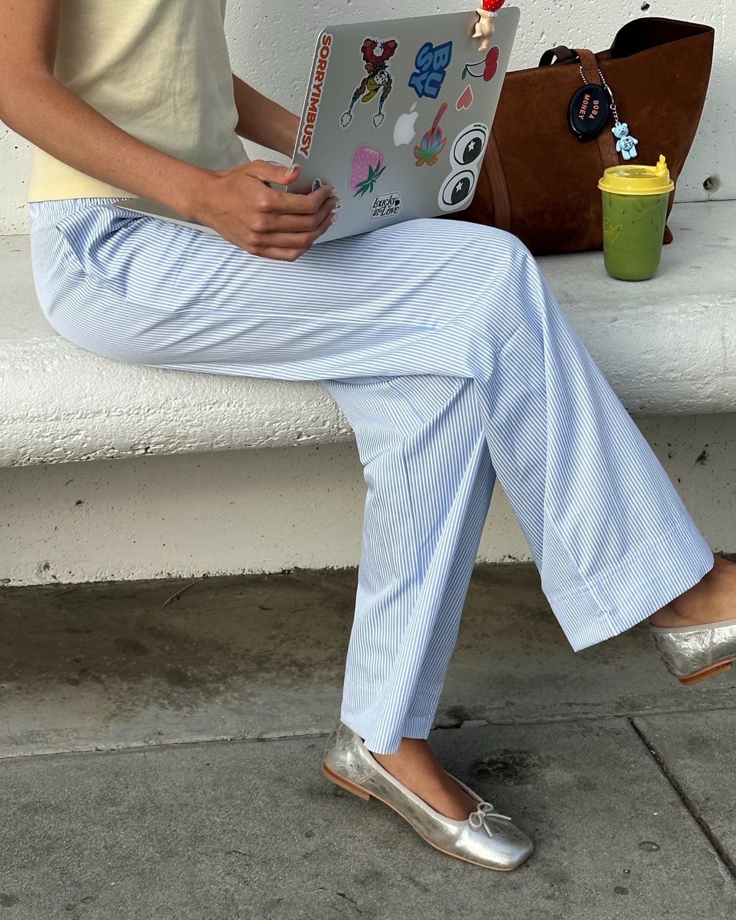Harrison Boxer Stripe Pant in Blue