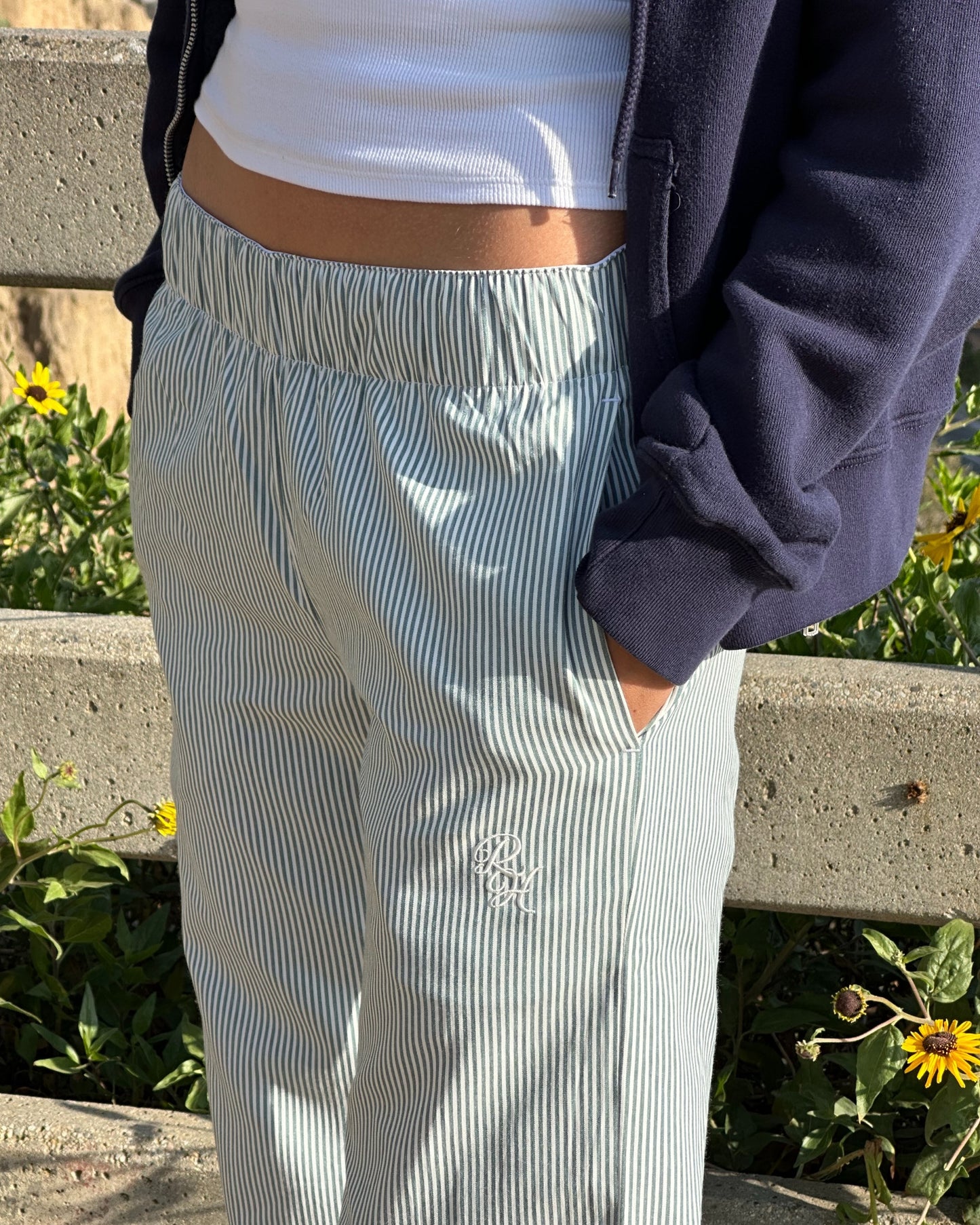 Harrison Boxer Stripe Pant in Green