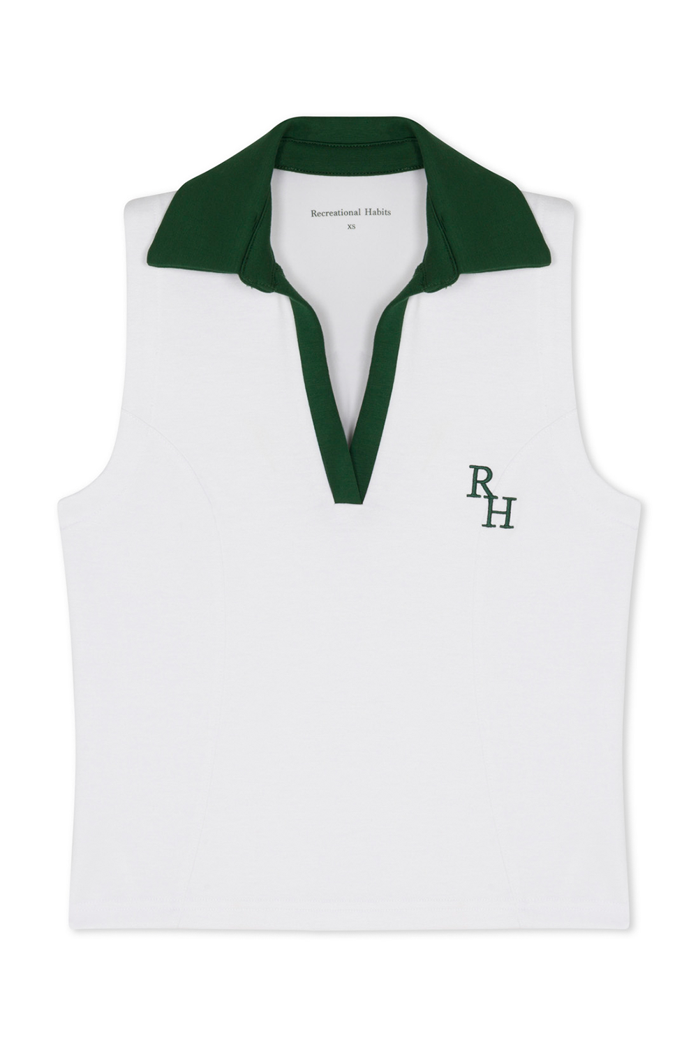 Sleeveless Jessi Polo with Green Collar