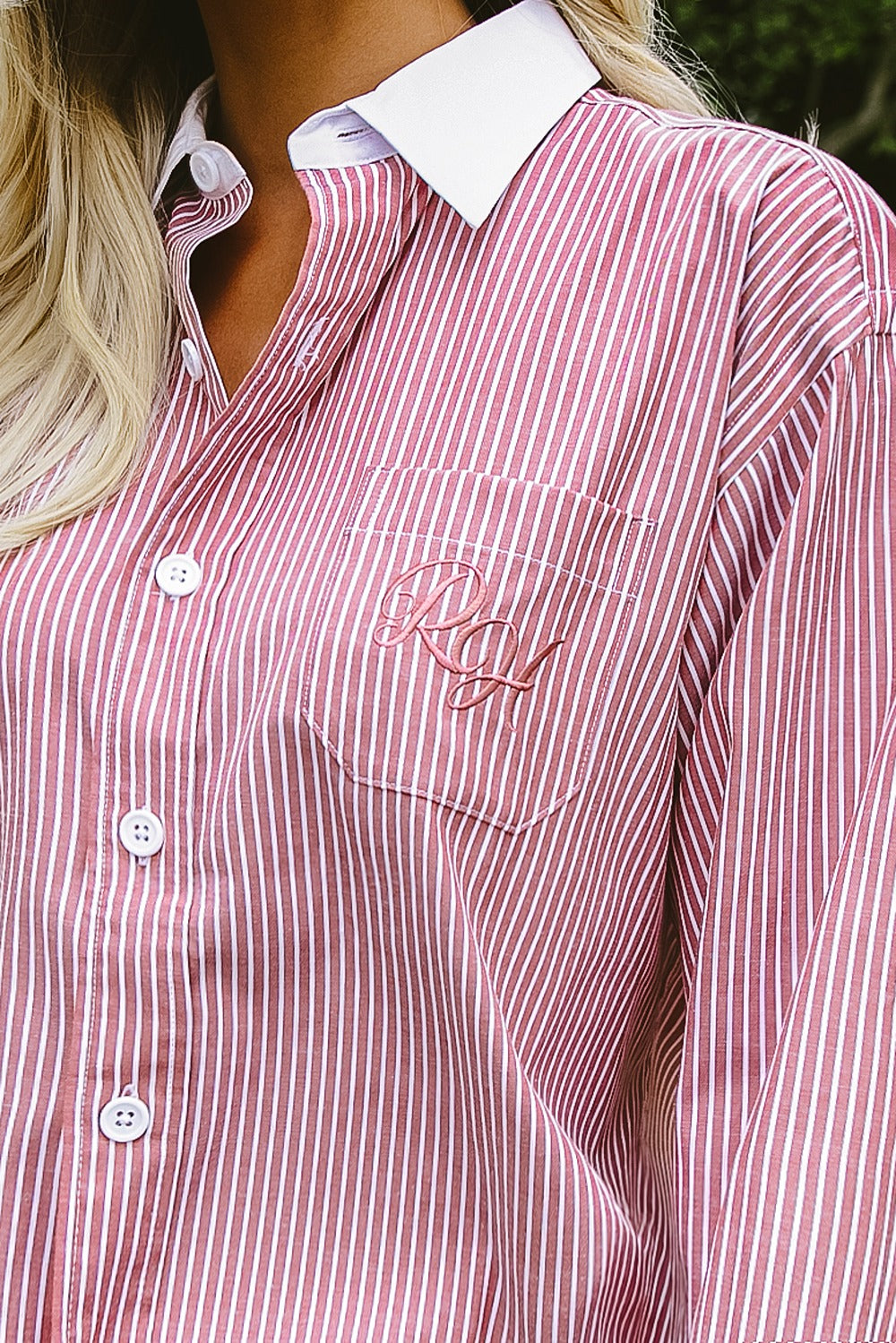 Martha Shirt in Maroon with Contrast Collar