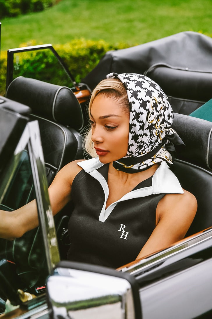 Michelle Sleeveless Polo Top in Black