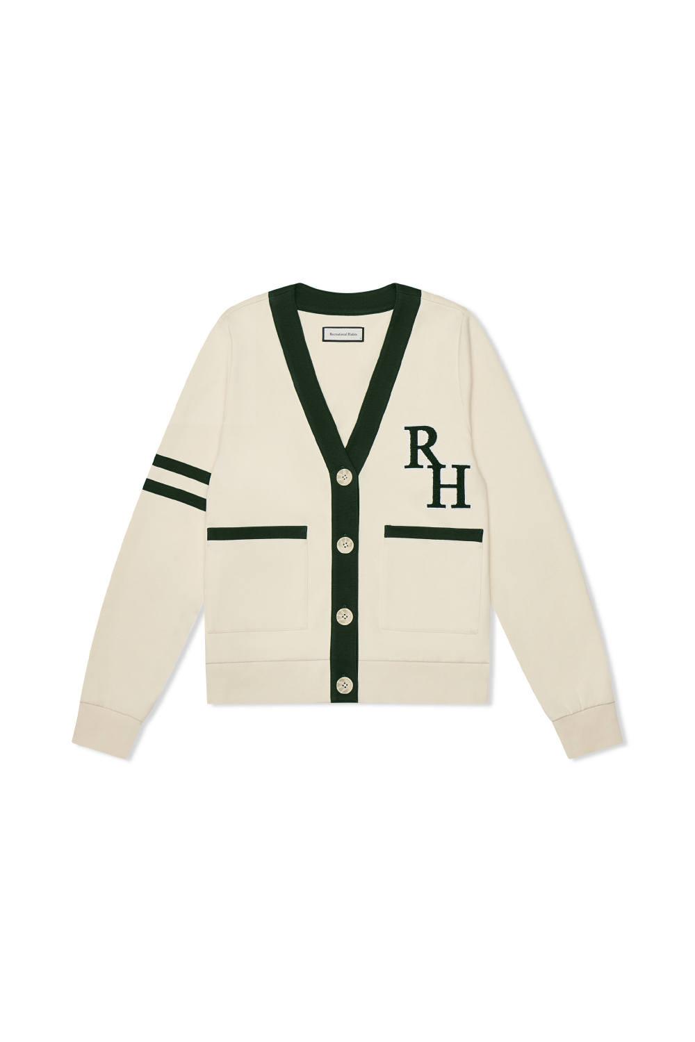 Hampton Interlock Cardigan in Ivory