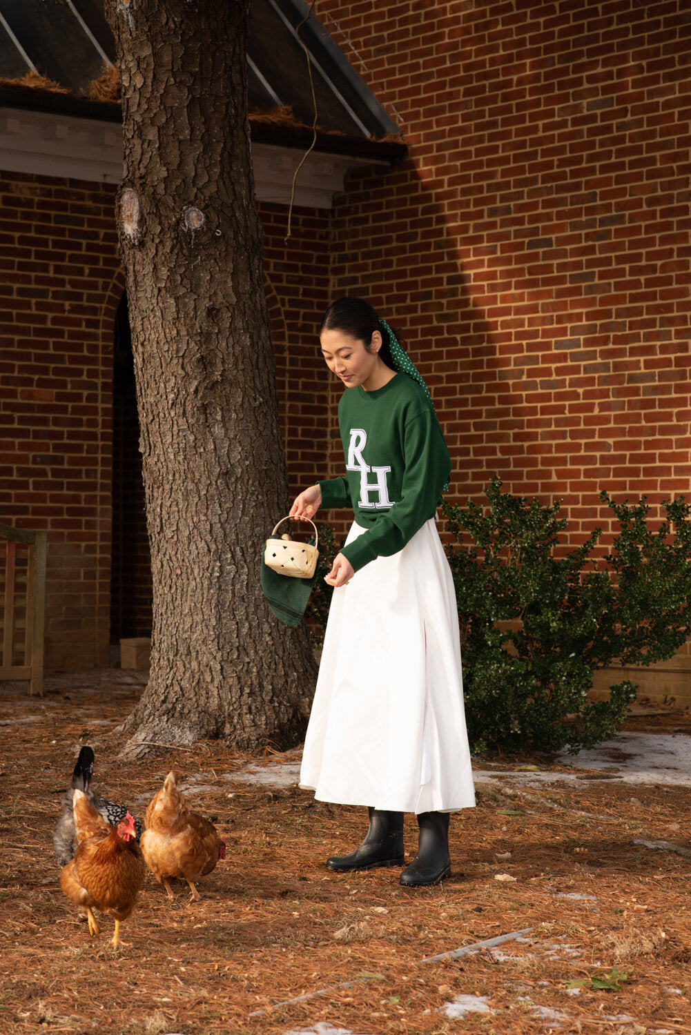 Green Varsity Crewneck Pullover