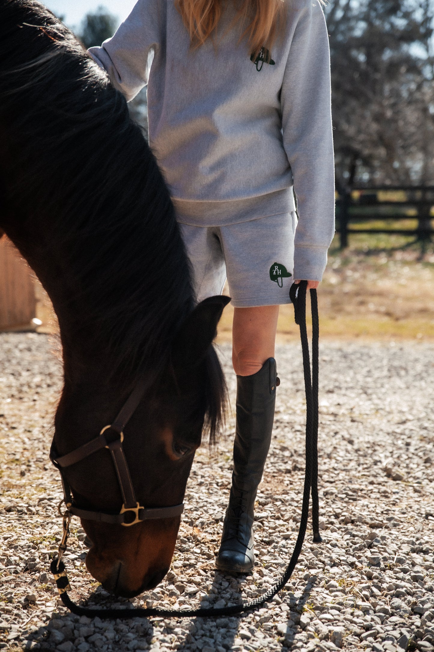 Ziggy Unisex Equestrian Sweat Short in Grey