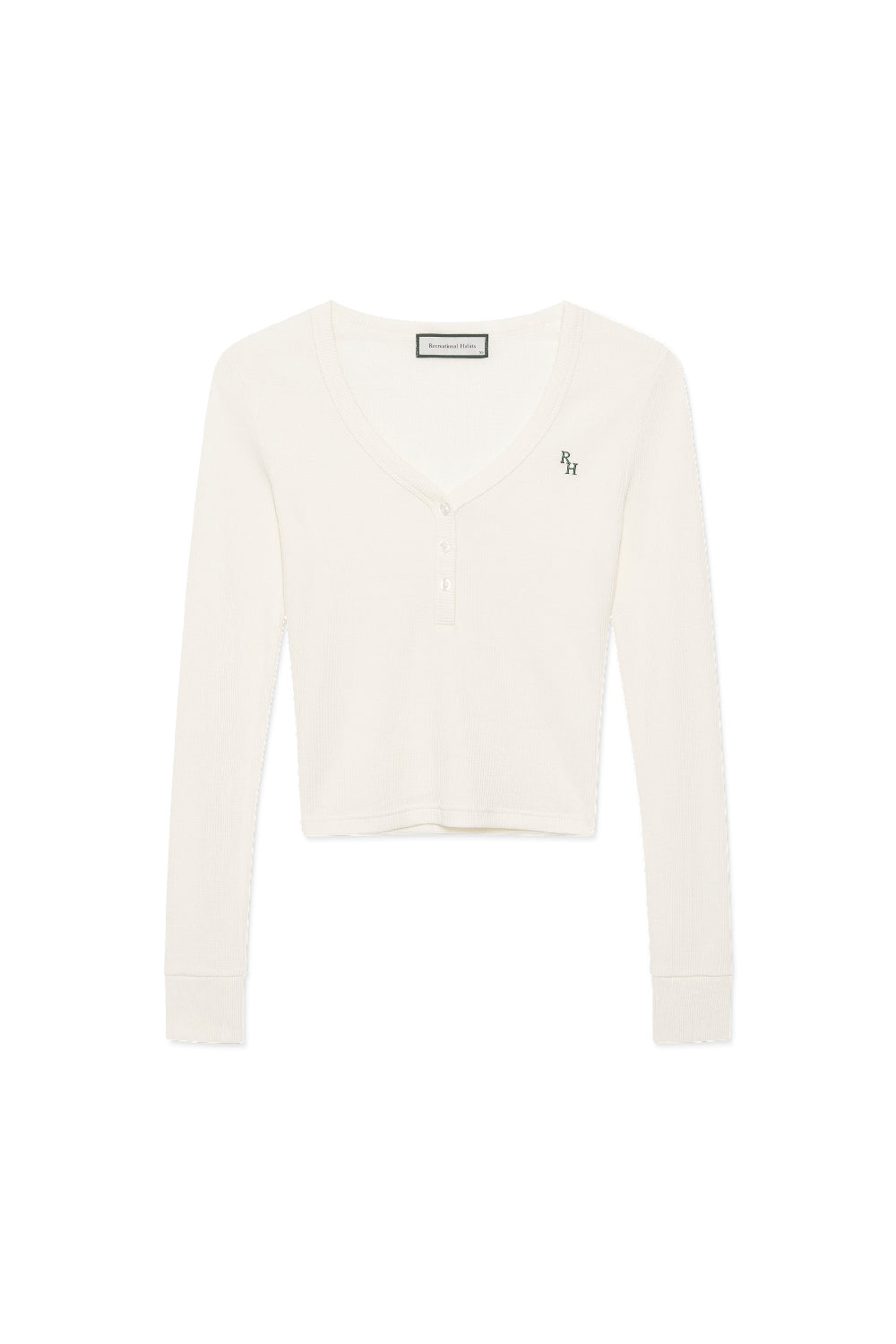 River Waffle Knit Henley in White