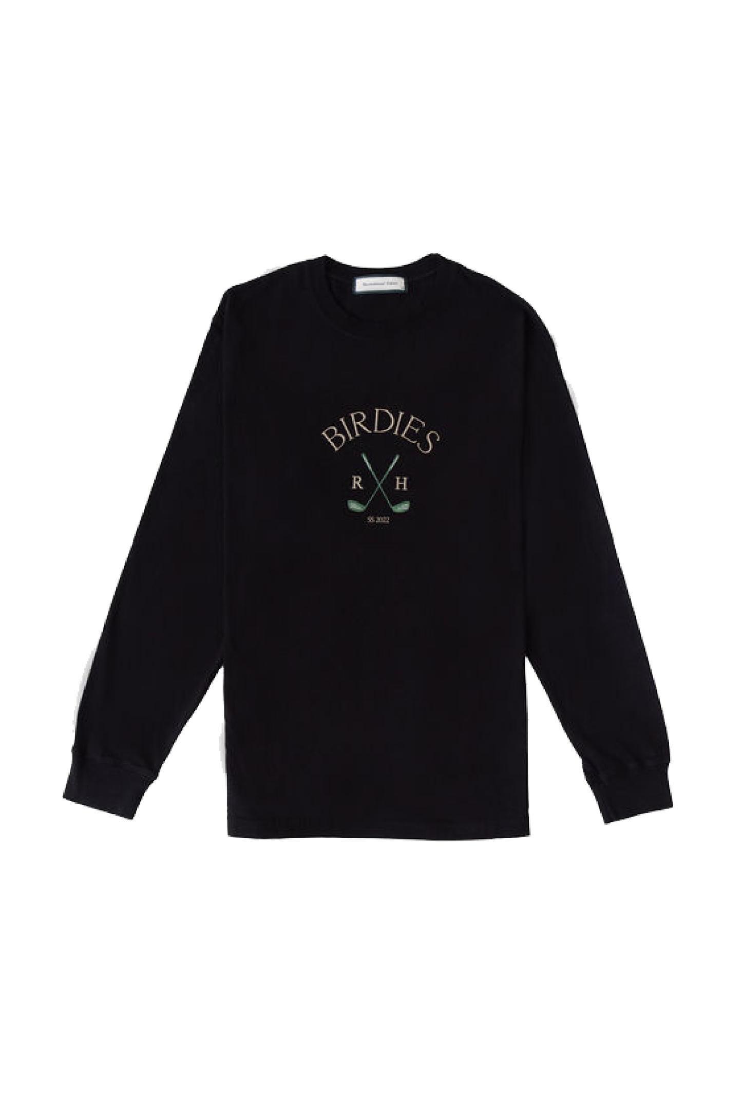 Fairway Unisex Long Sleeve Tee with Birdies in Black