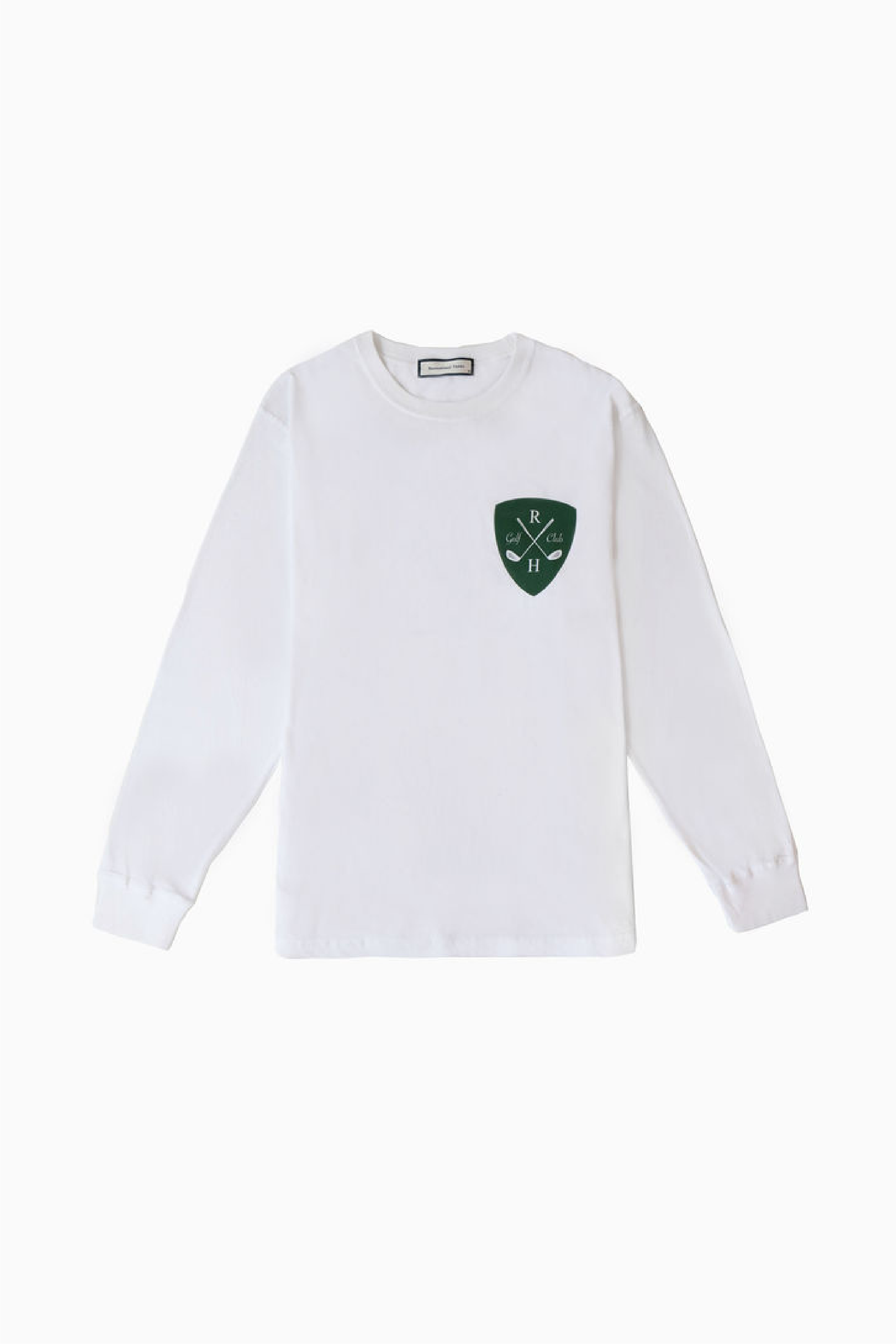 Fairway Unisex Long Sleeve Tee with Shield in White