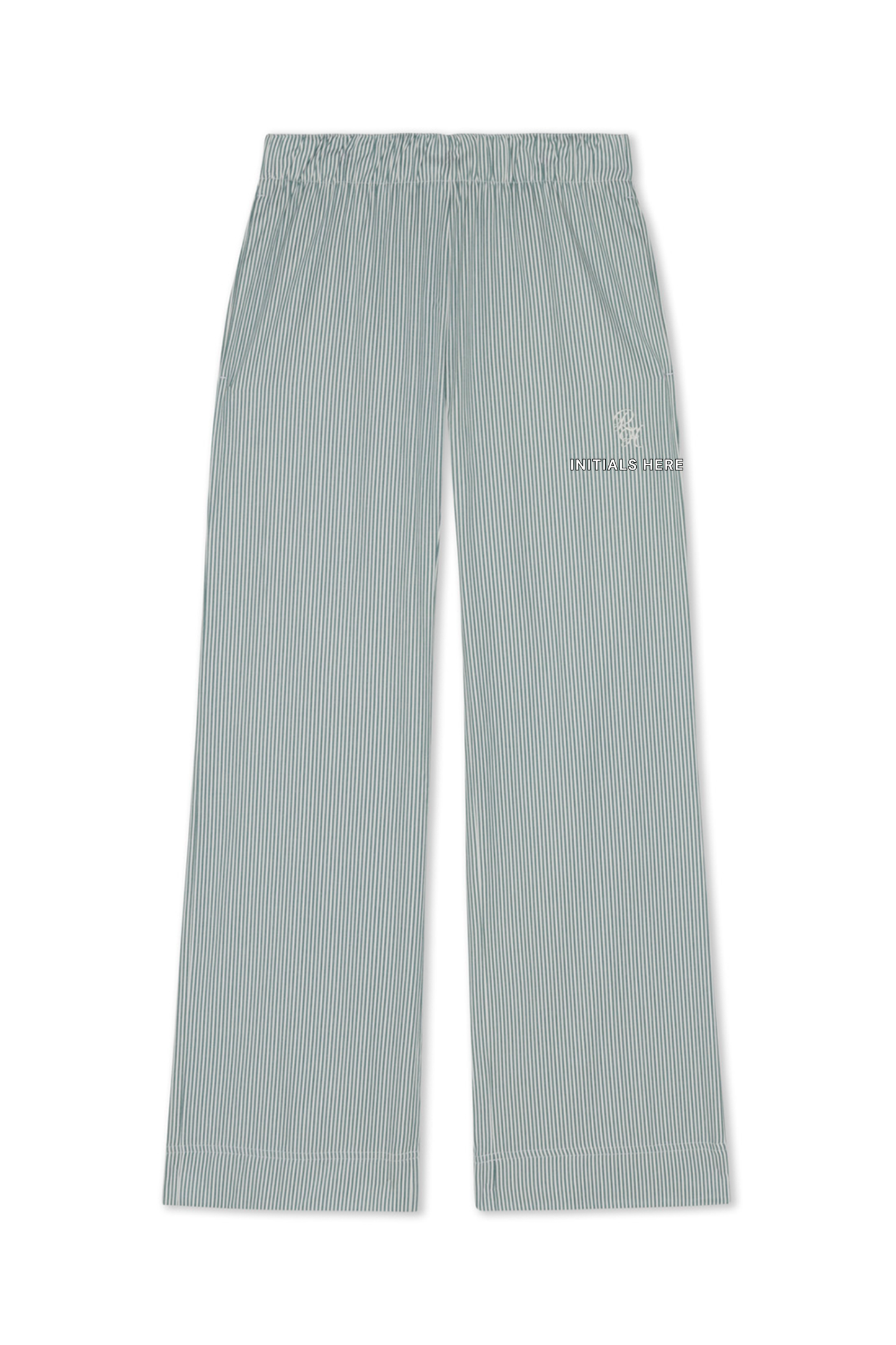 Harrison Boxer Stripe Pant in Green With Personalization