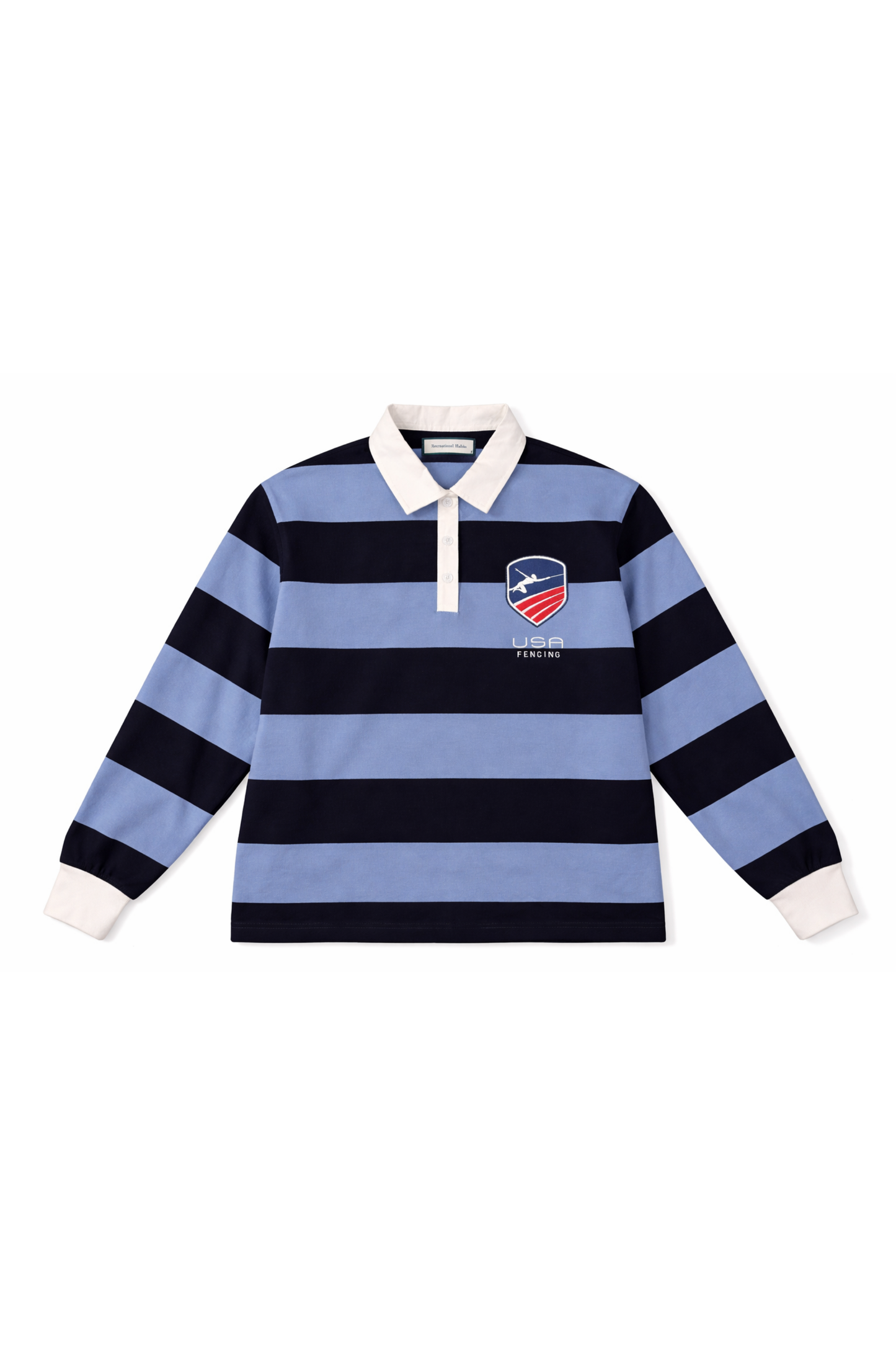 USA Fencing Rugby in Blue Stripe