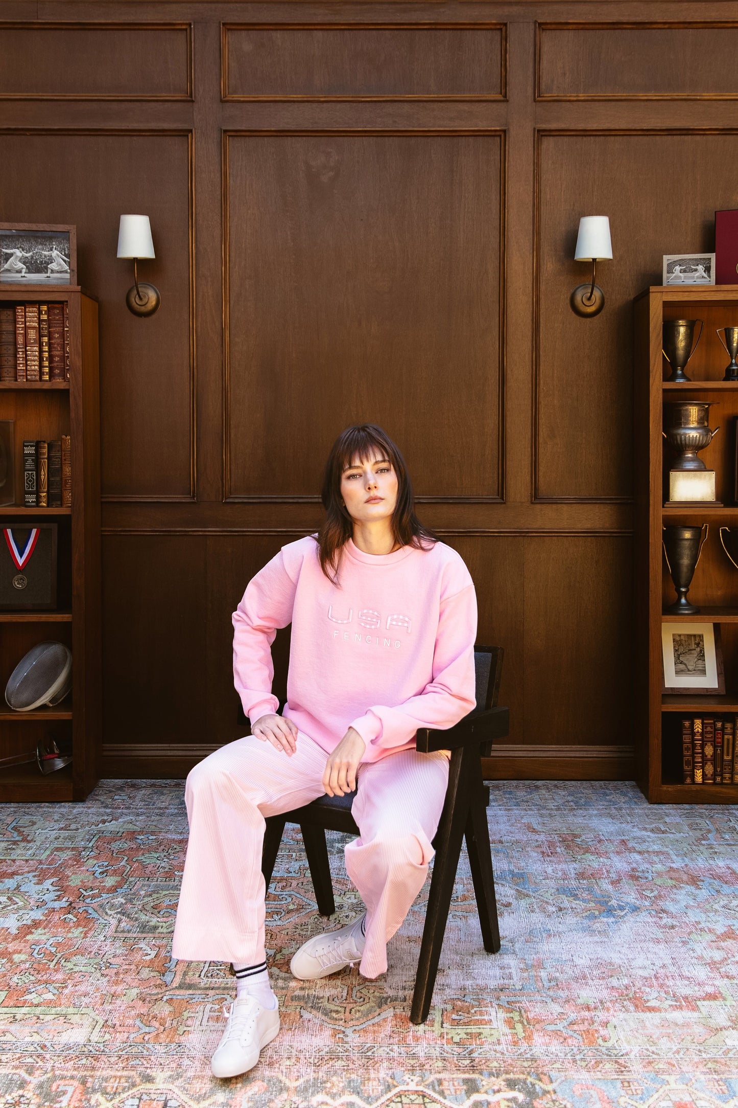 USA Fencing Crewneck in Pink
