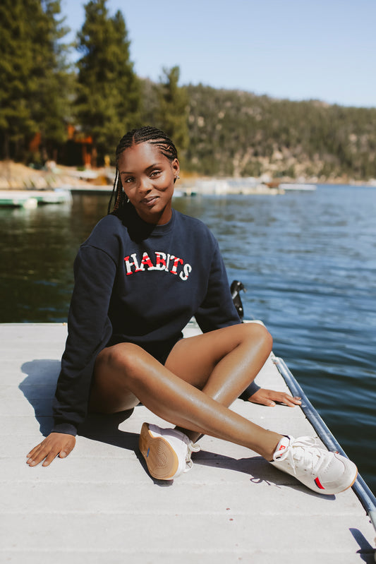 Recreational Habits x Keds Cropped Habits Crew in Navy