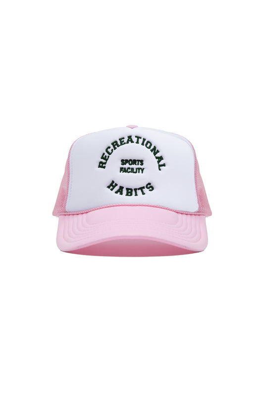 Cade Sports Facility Trucker Hat in Pink