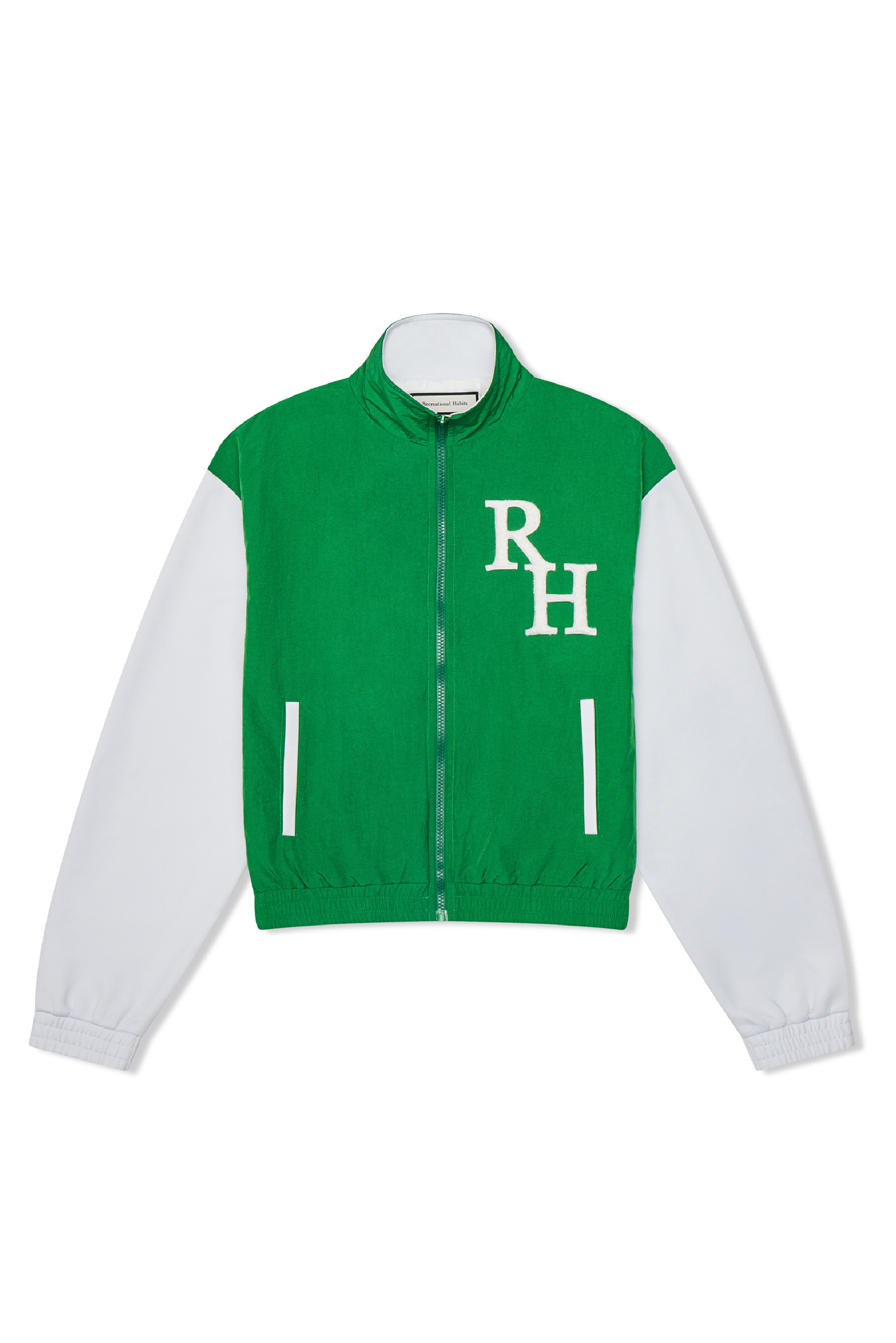 Yale Nylon Jacket in Green and White