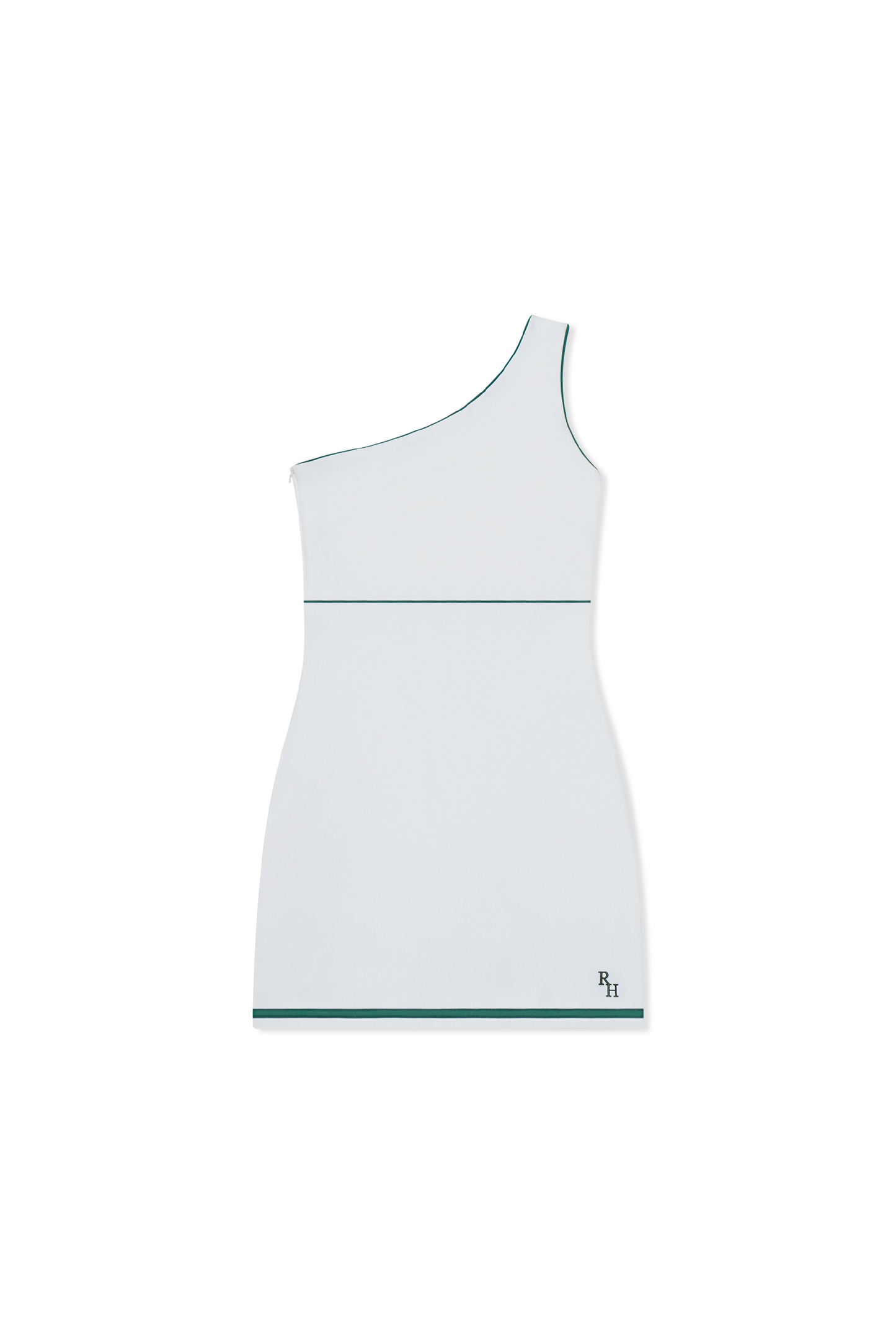 Cheyney One Shoulder Tennis Active Dress in White