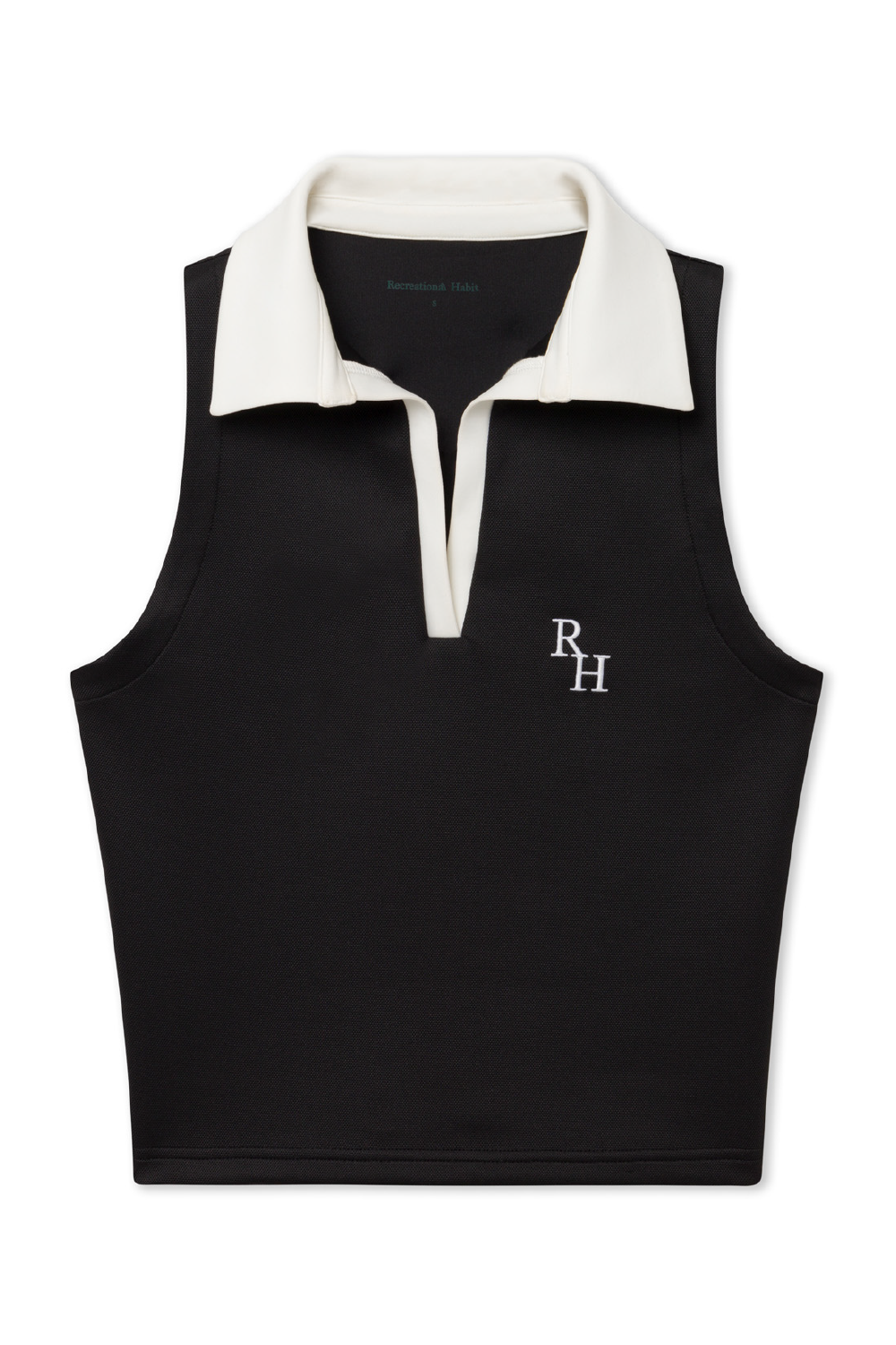 Michelle Sleeveless Polo Top in Black