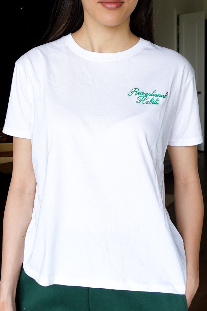 Forever Tee in White with Classic Script