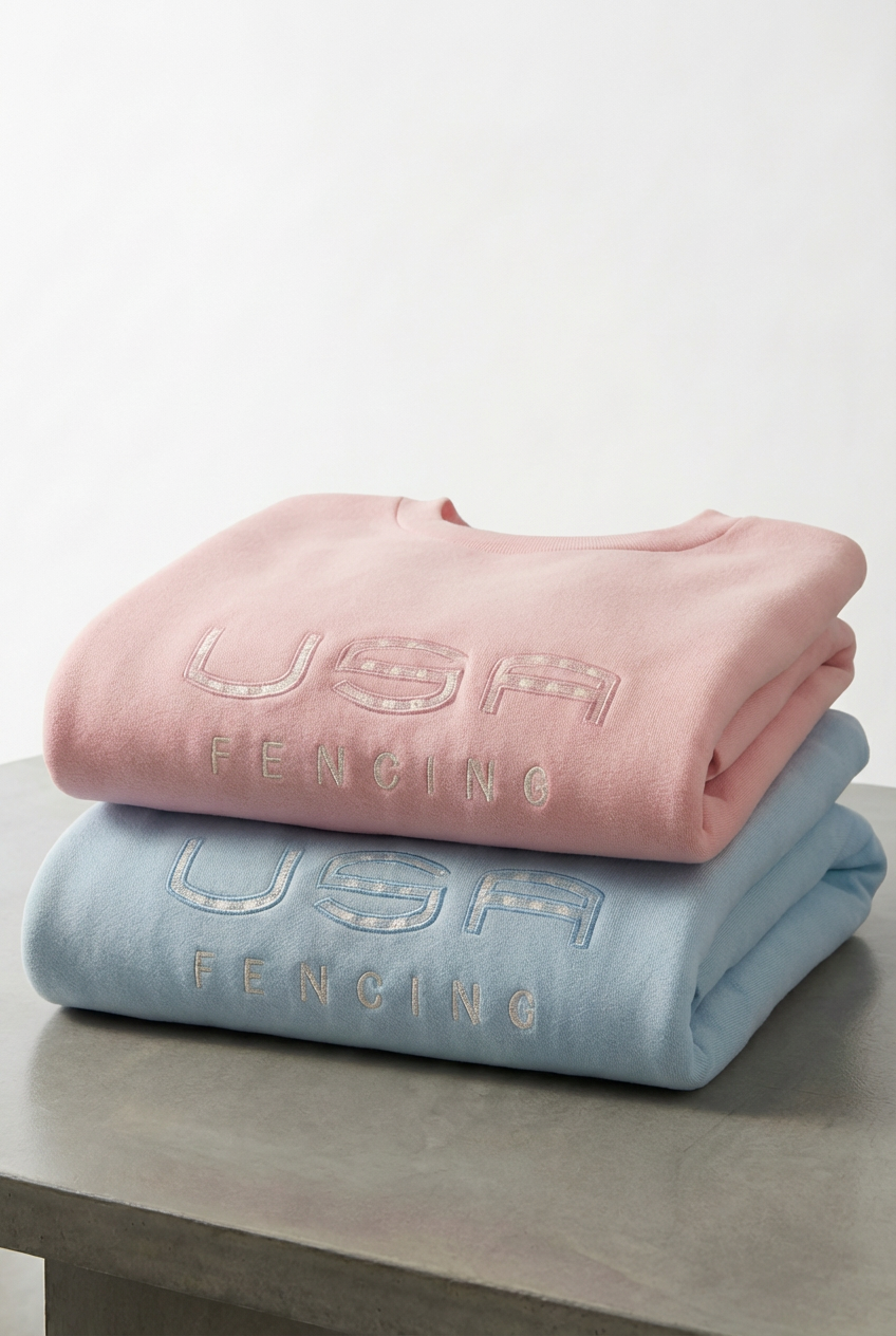 USA Fencing Crewneck in Pink