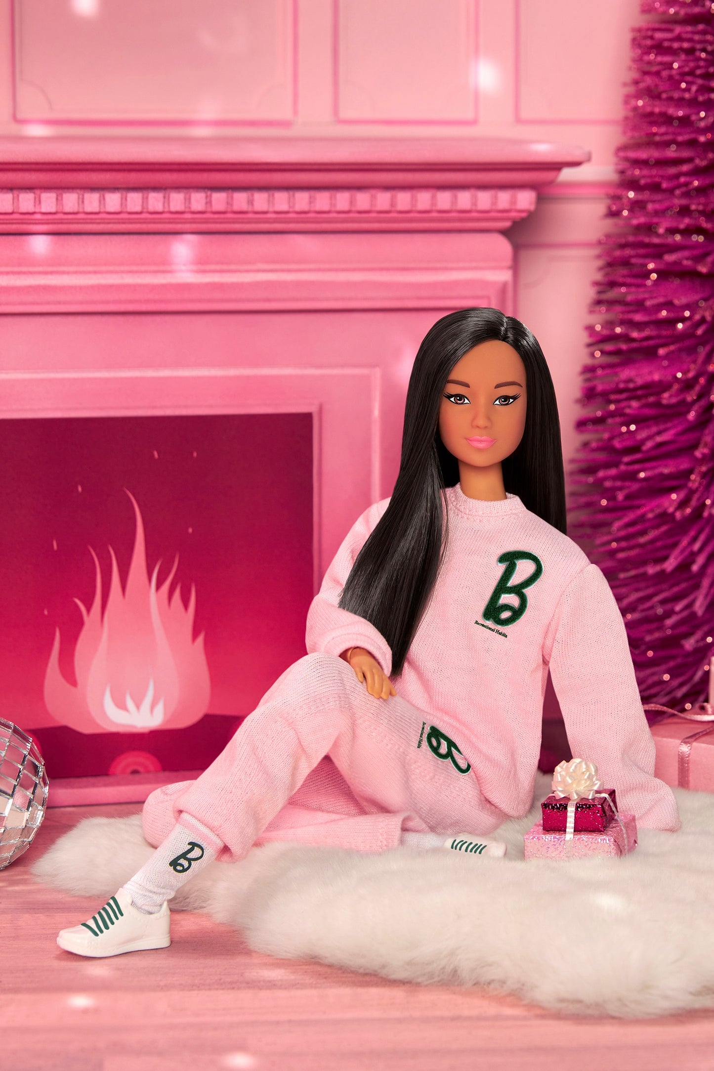 RH x @Barbiestyle™  Chenille Sweatpant in Pink French Terry