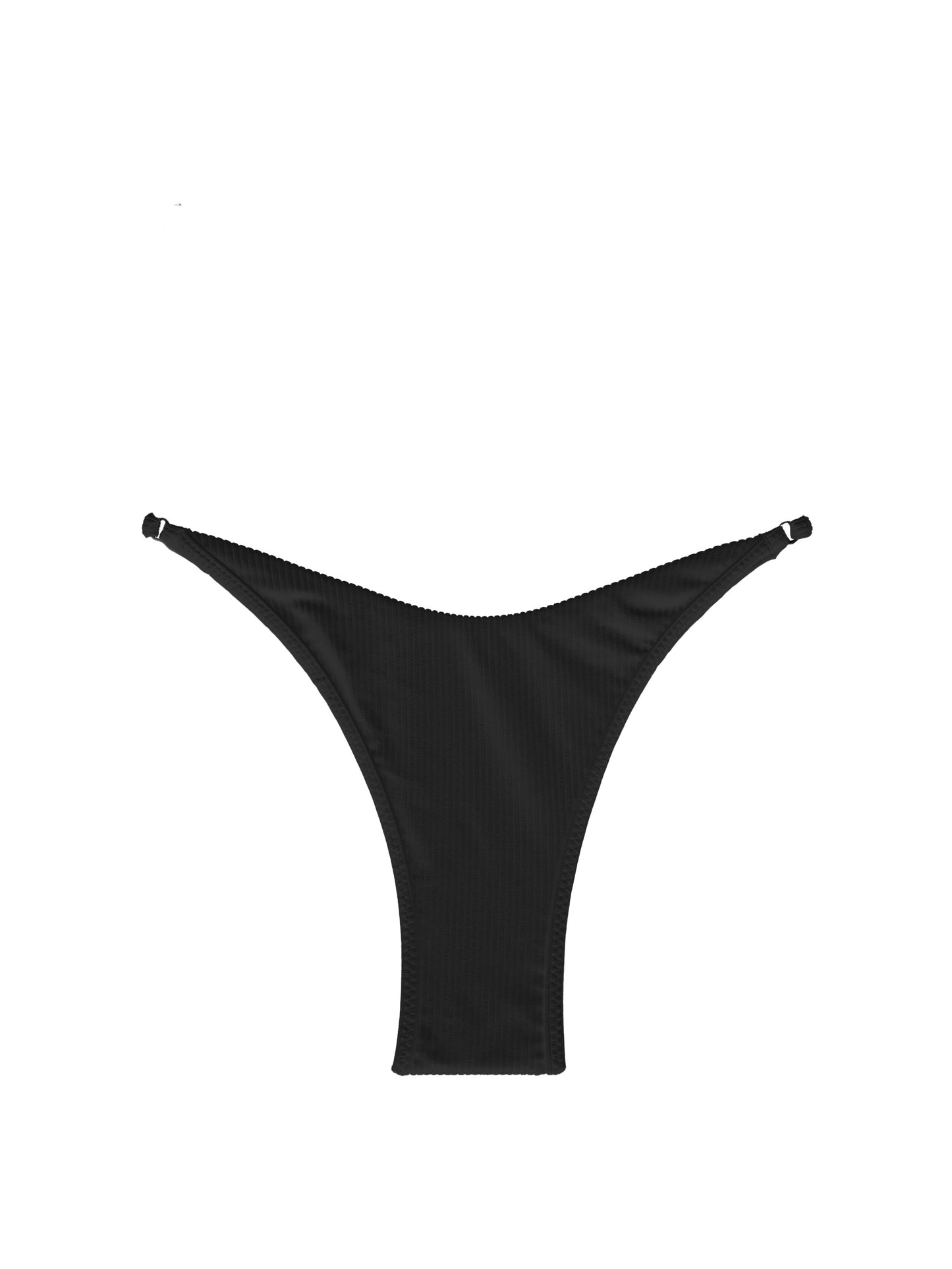 The Cape Ribbed Swim Bottom in Black