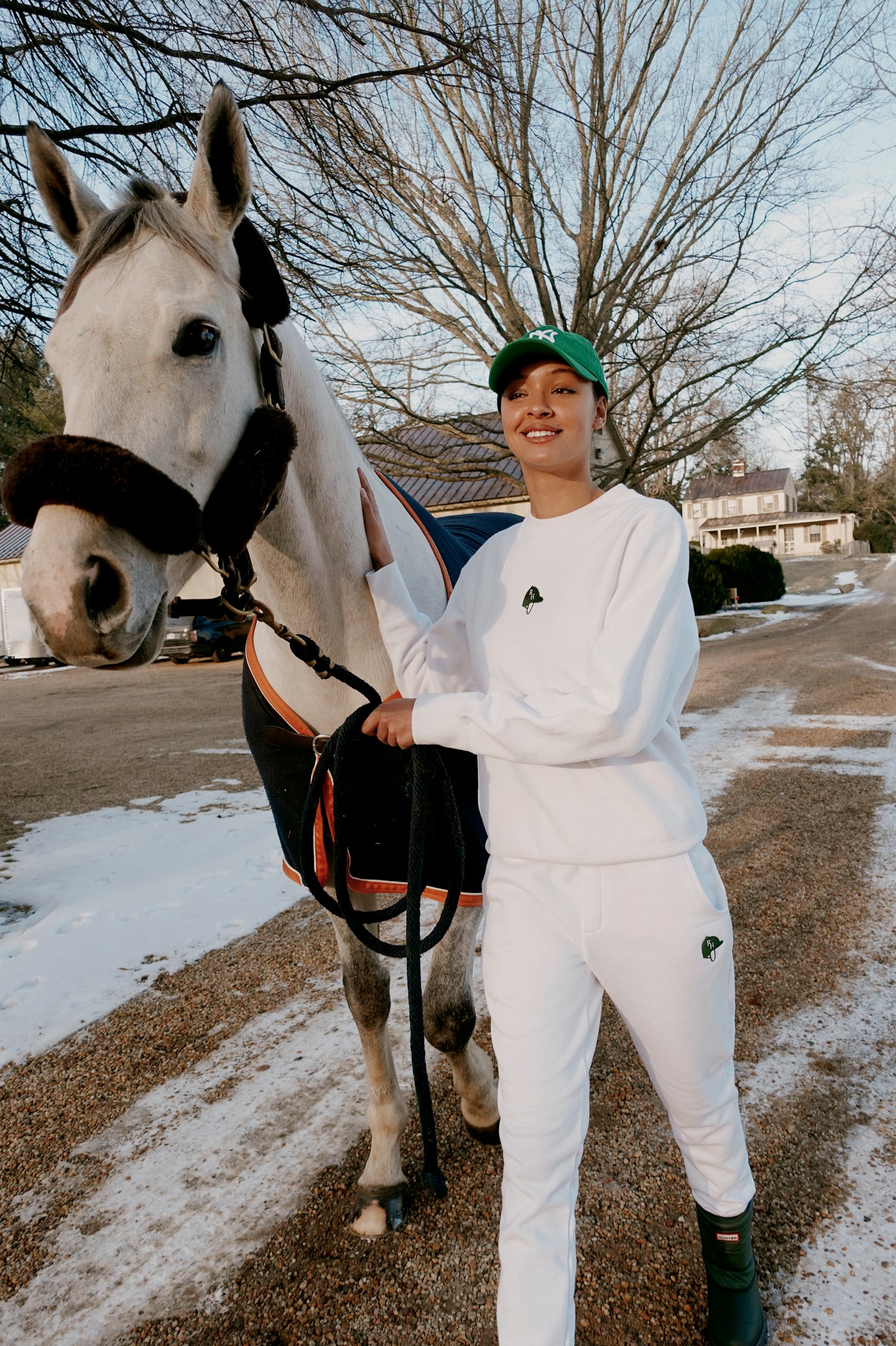 Moose Unisex Equestrian Jogger in White