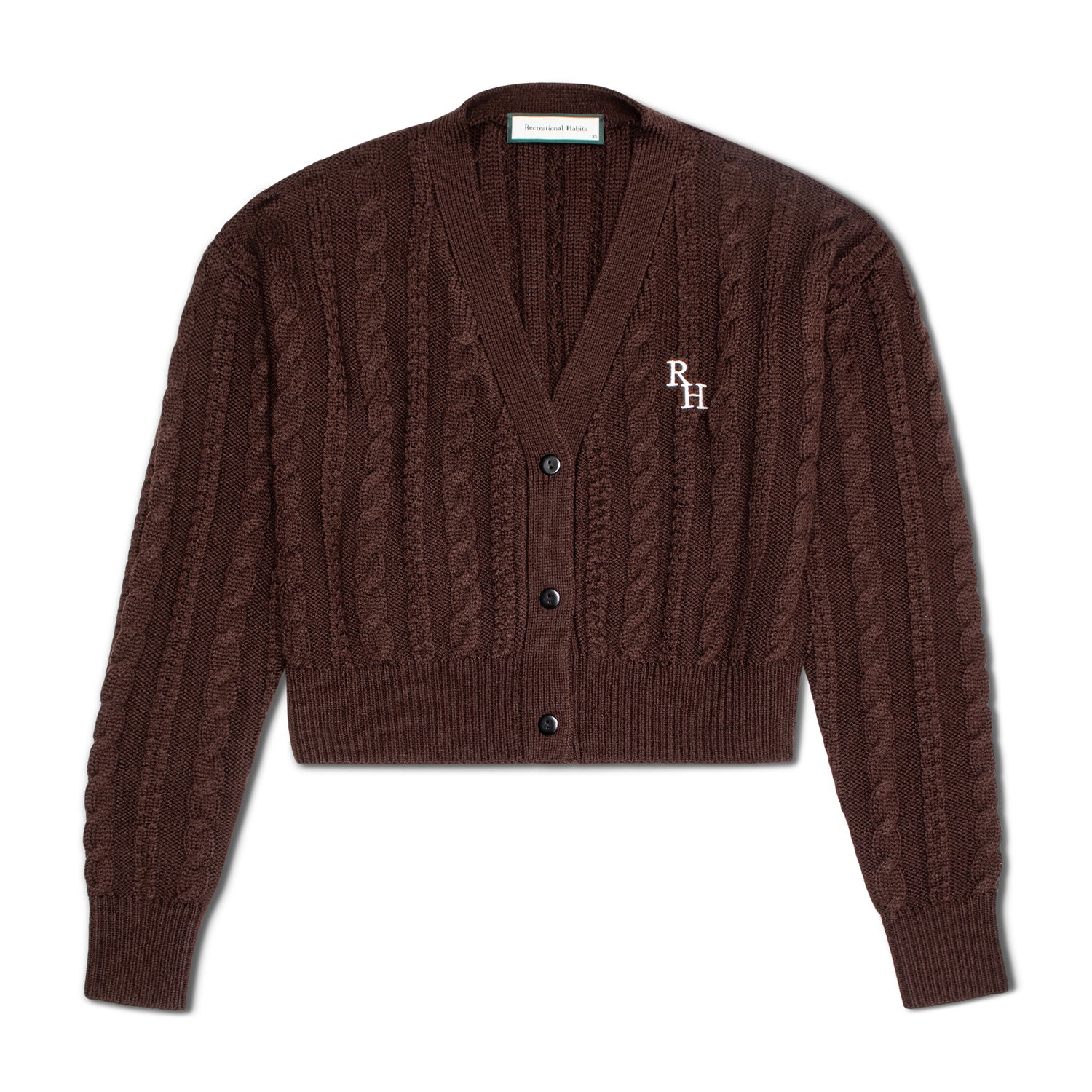 Wes Cable Knit Cardigan in Espresso