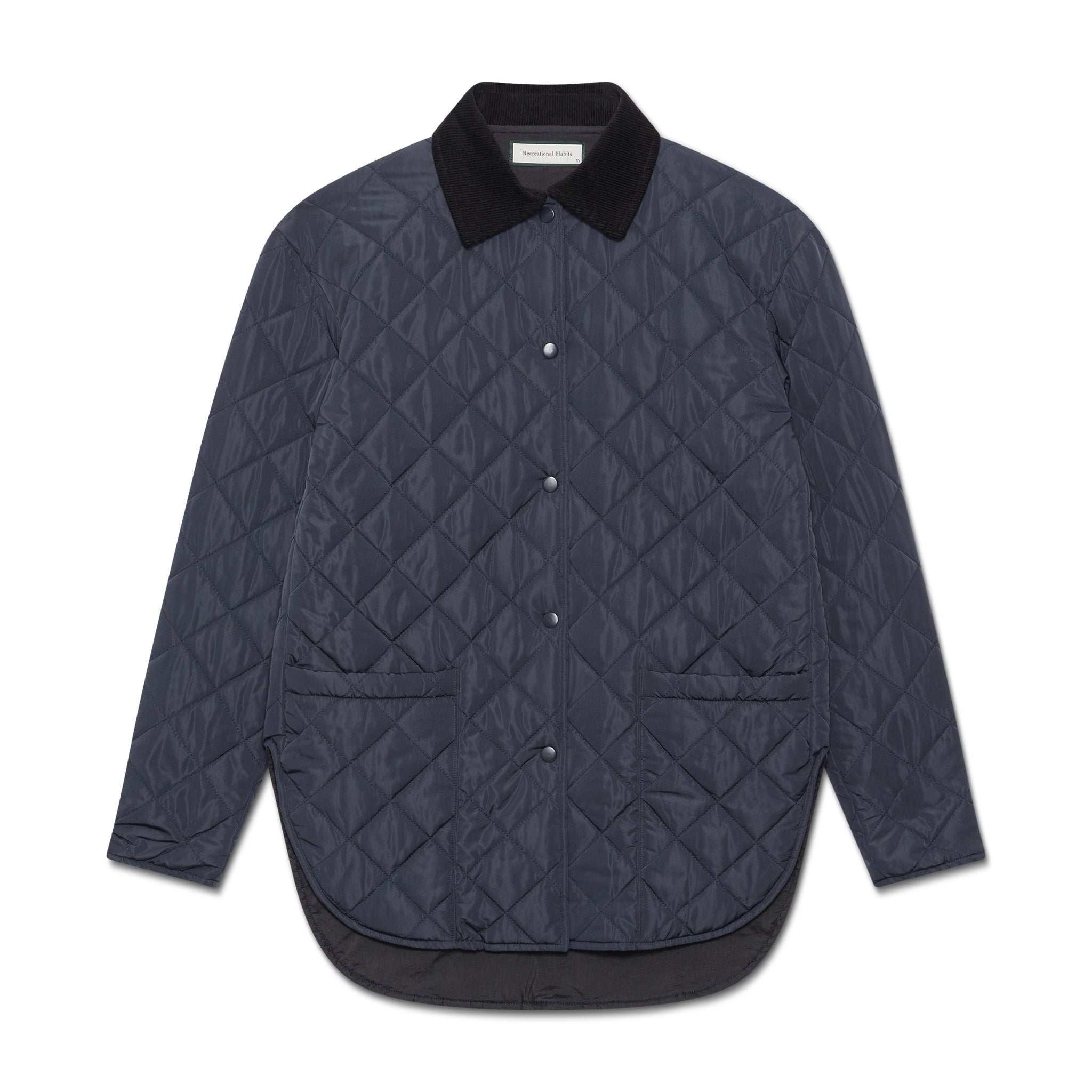 Sammy Diamond Quilted Puffer Coat in Midnight Navy