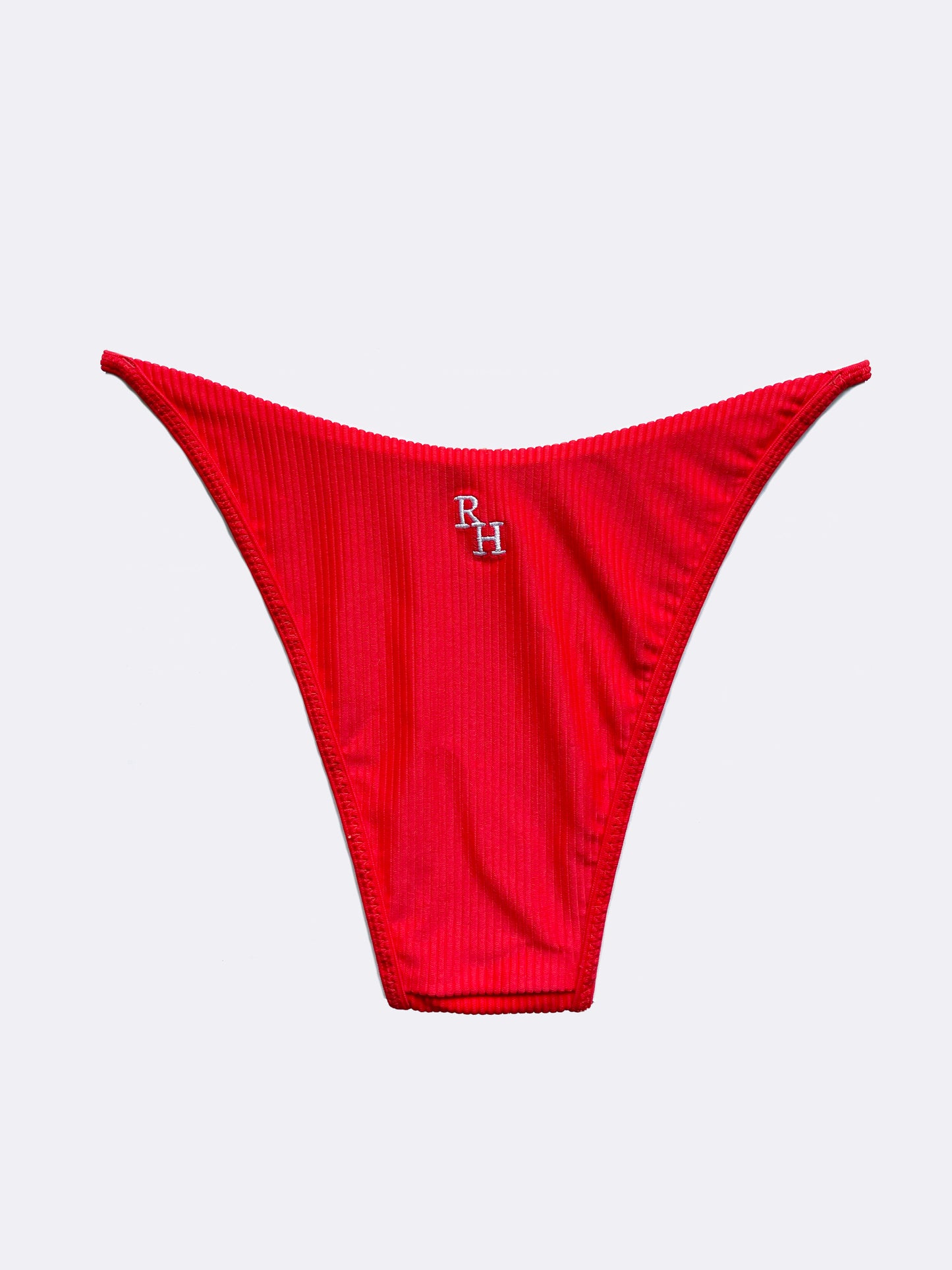 The Cape Ribbed Swim Bottom in Red